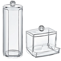 Органайзер для ватных палочек и дисков 2в1 AK 503 (прозрачный)